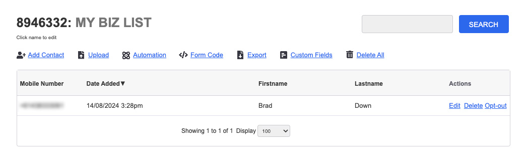 Contacts - Add Modal Complete