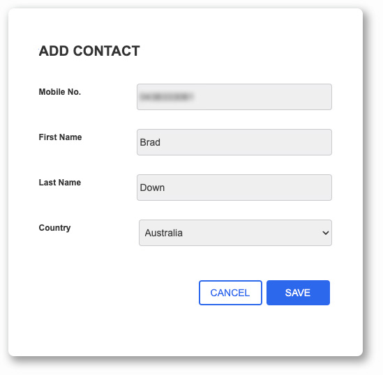 Contacts - Add Modal