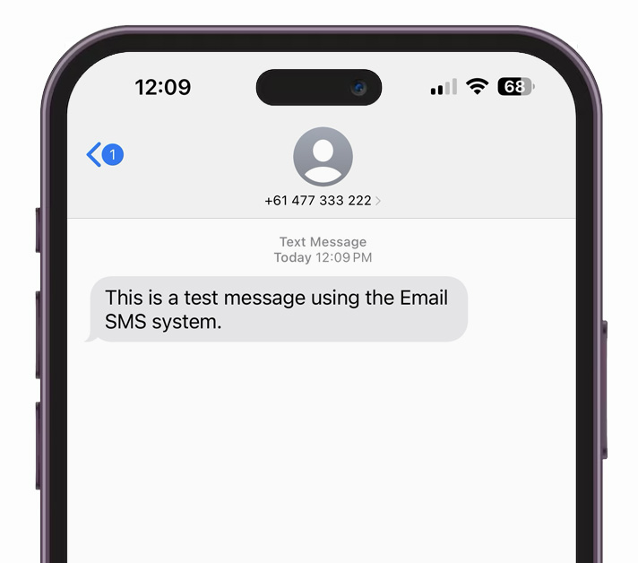 Email SMS Message
