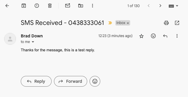 Email SMS email reply