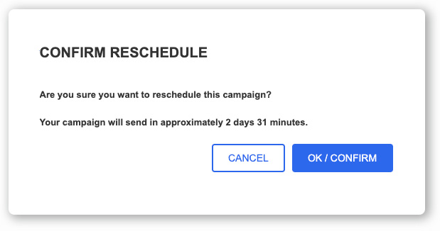 Message Reschedule Confirm
