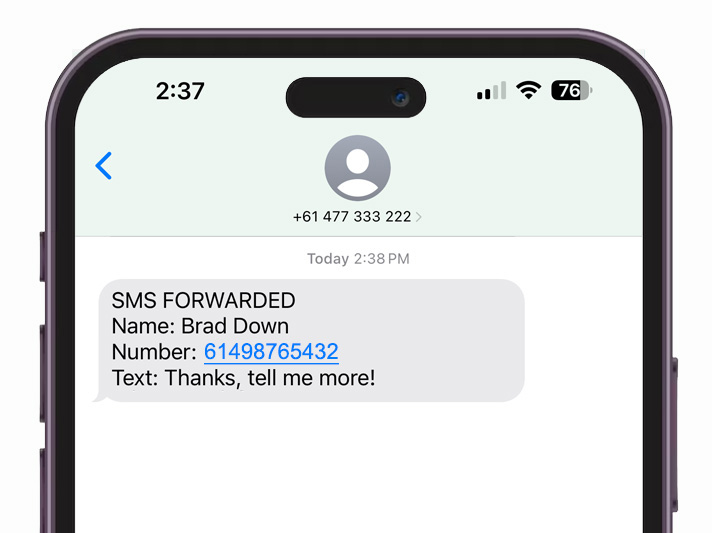iphone sms forward