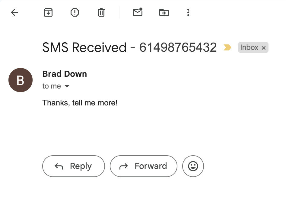 Reply Options - Forward to Email