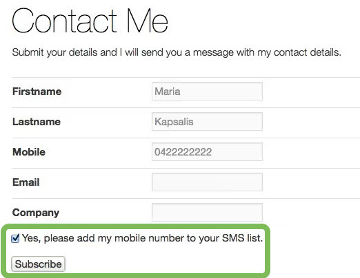 Contacts Subscription Form