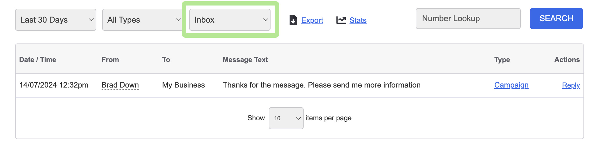 Overview Inbox