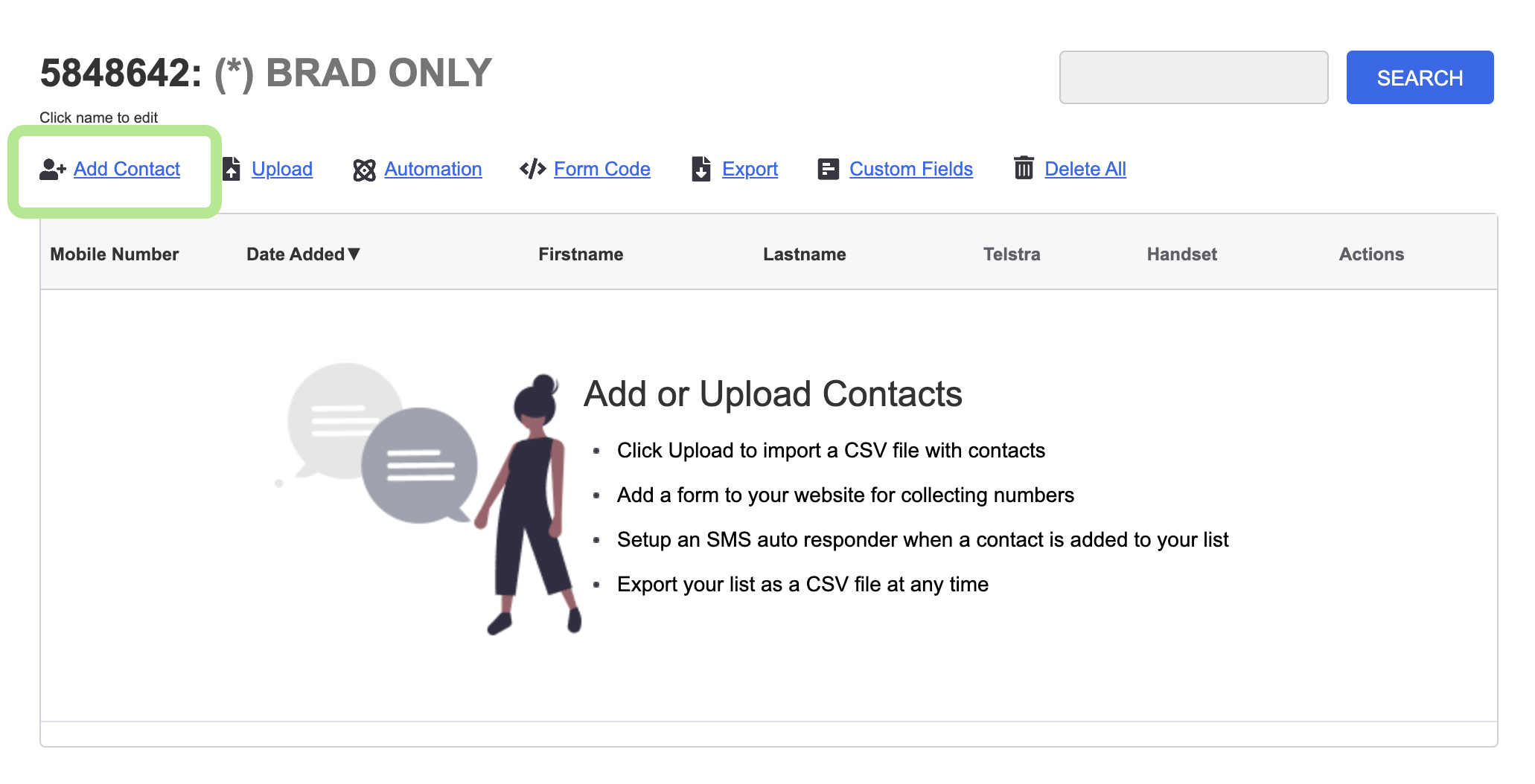 Contacts - Opted Out Add