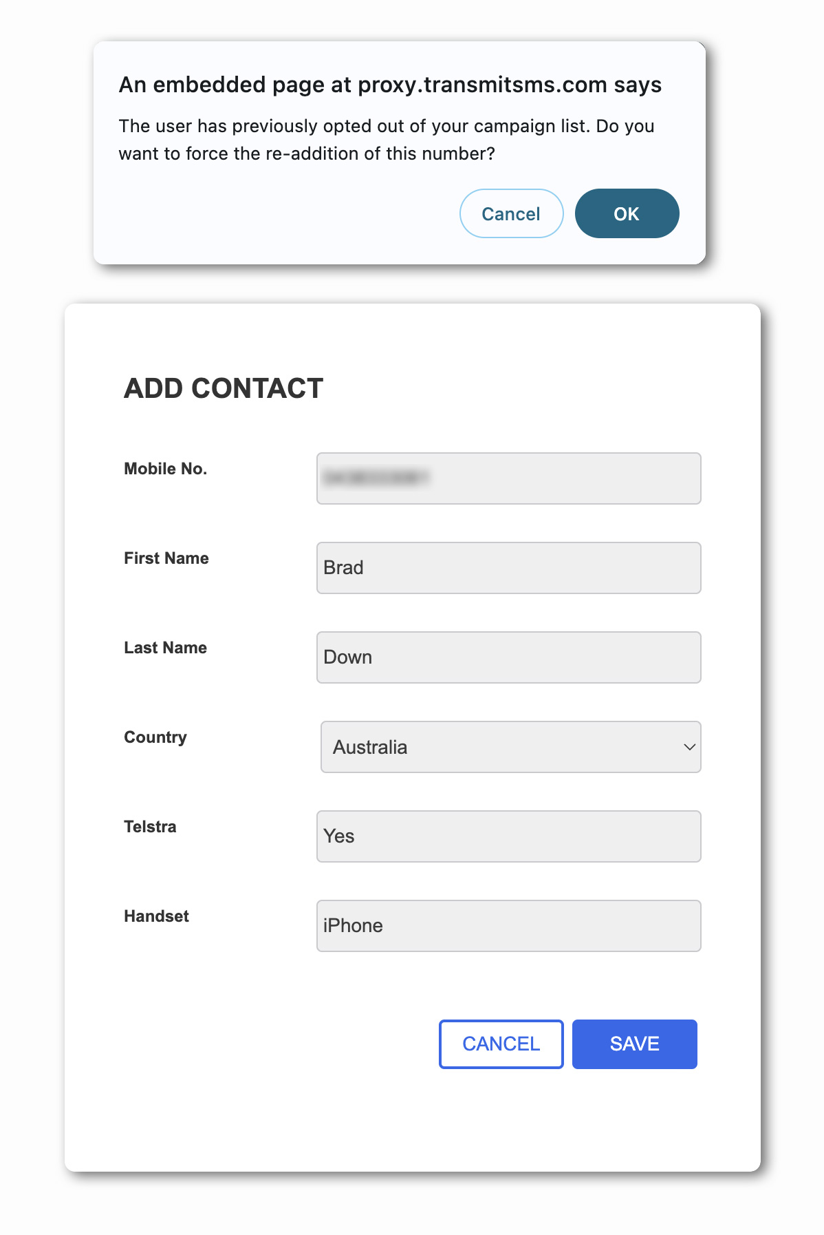 Contact - Re Opted In