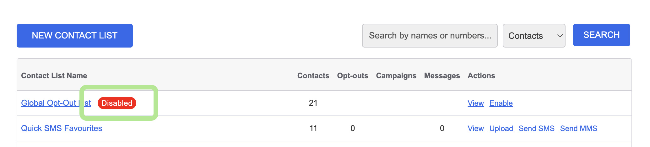 Contacts - Global Opt Out Disabled