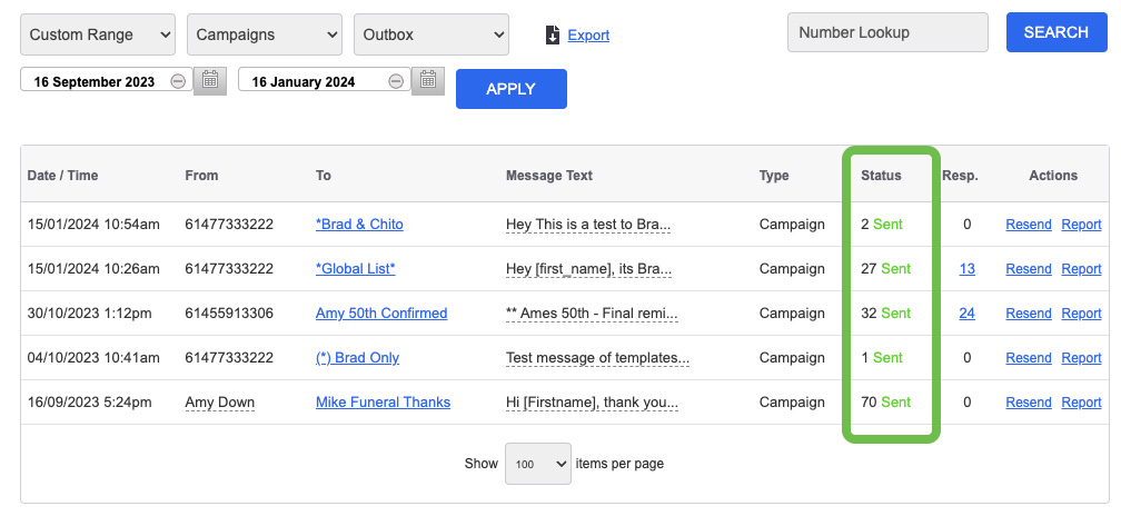 Overview Dates Campaigns