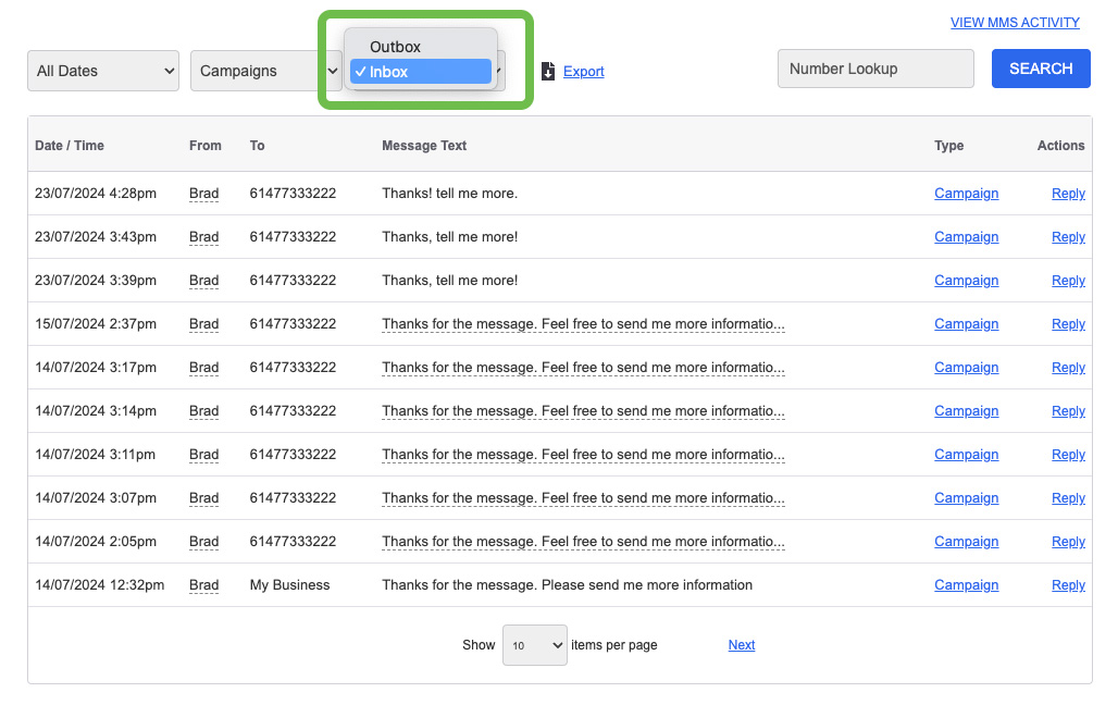 Overview Inbox Switch
