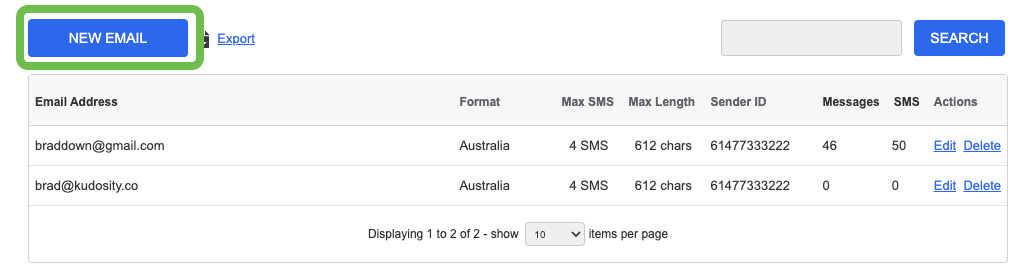 Email SMS New Email