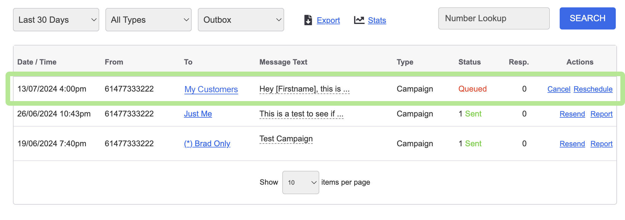 Send SMS - Activity